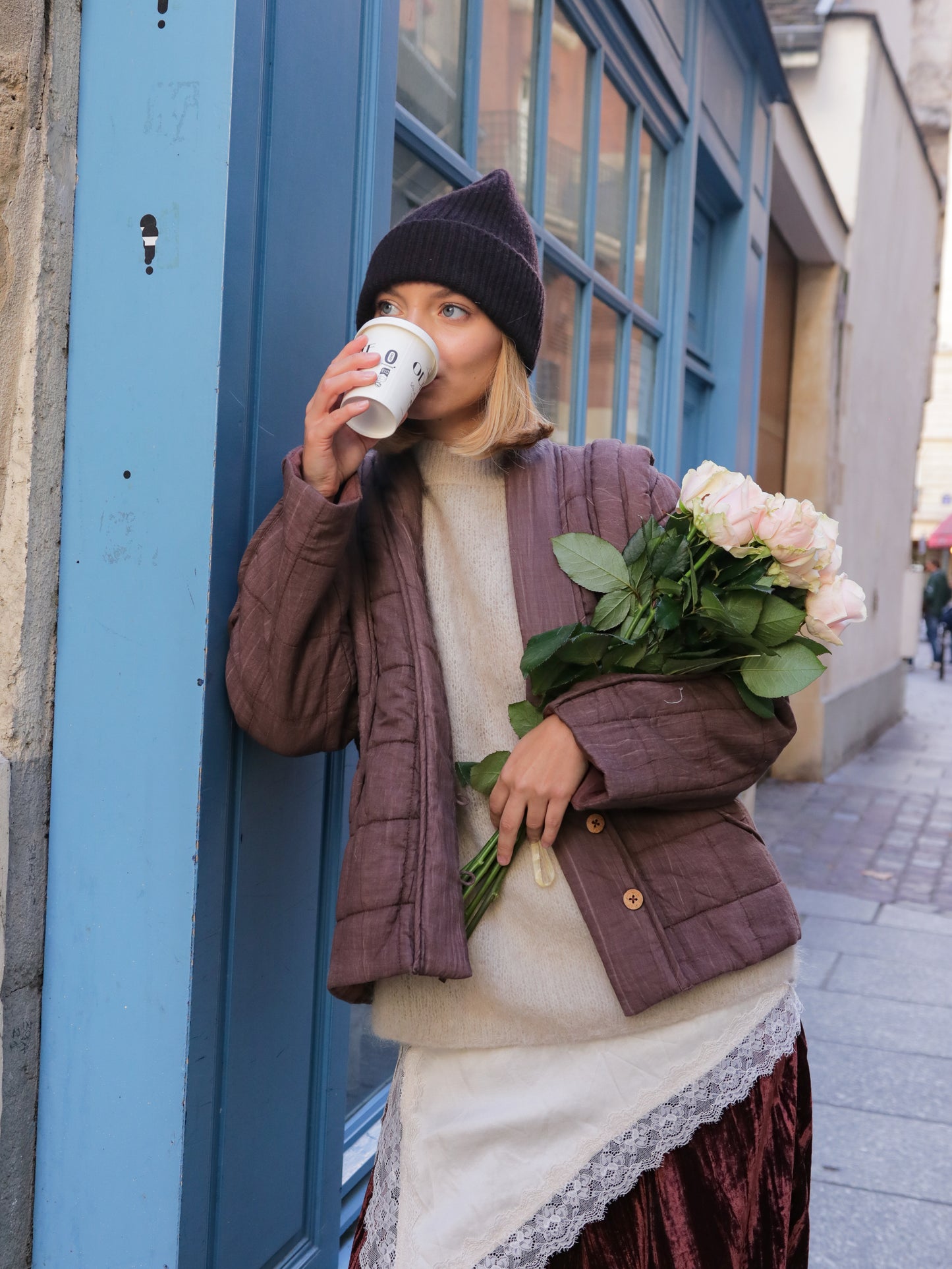 Veste matelassée Fleur de lotus