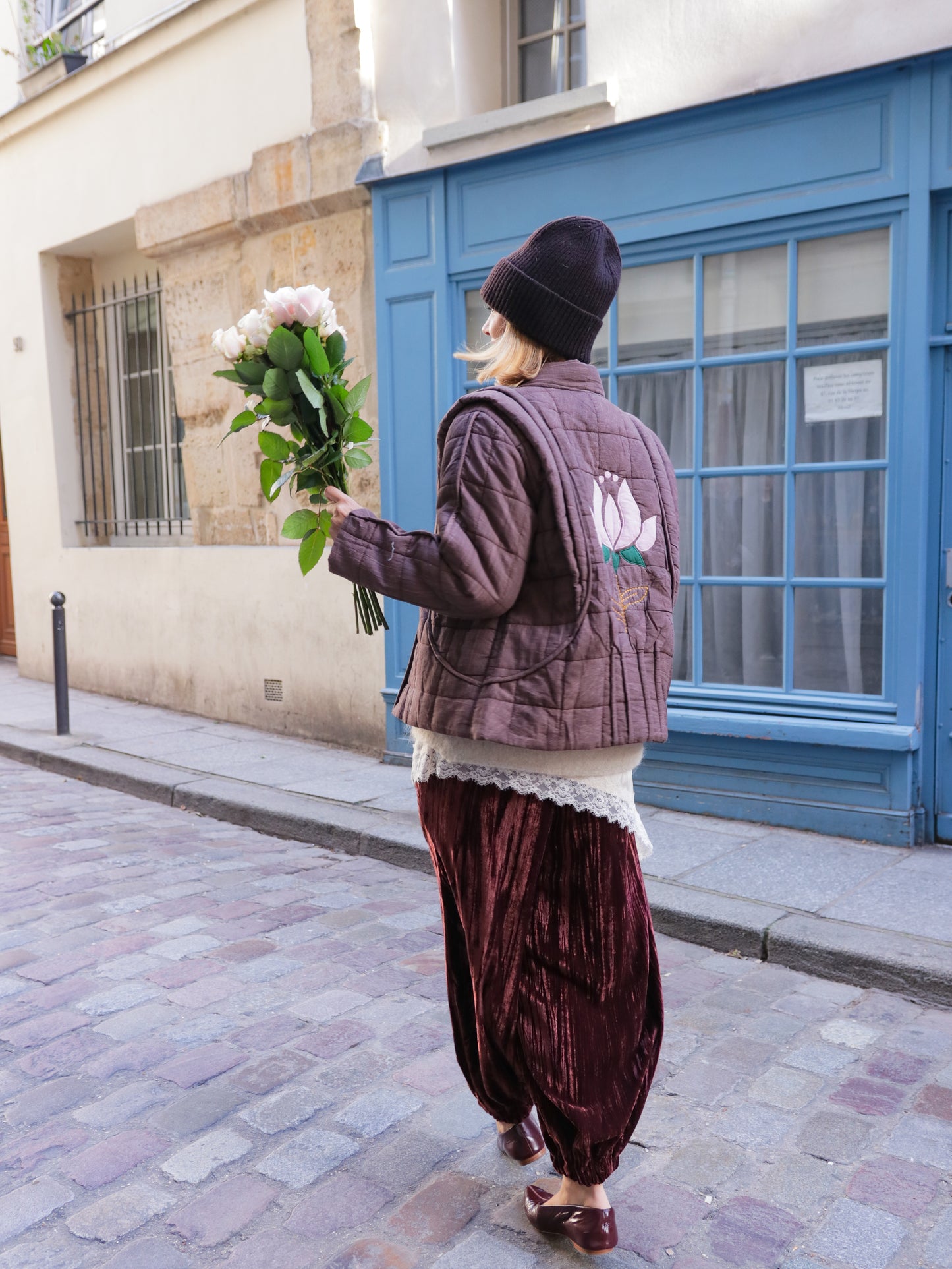 Veste matelassée Fleur de lotus