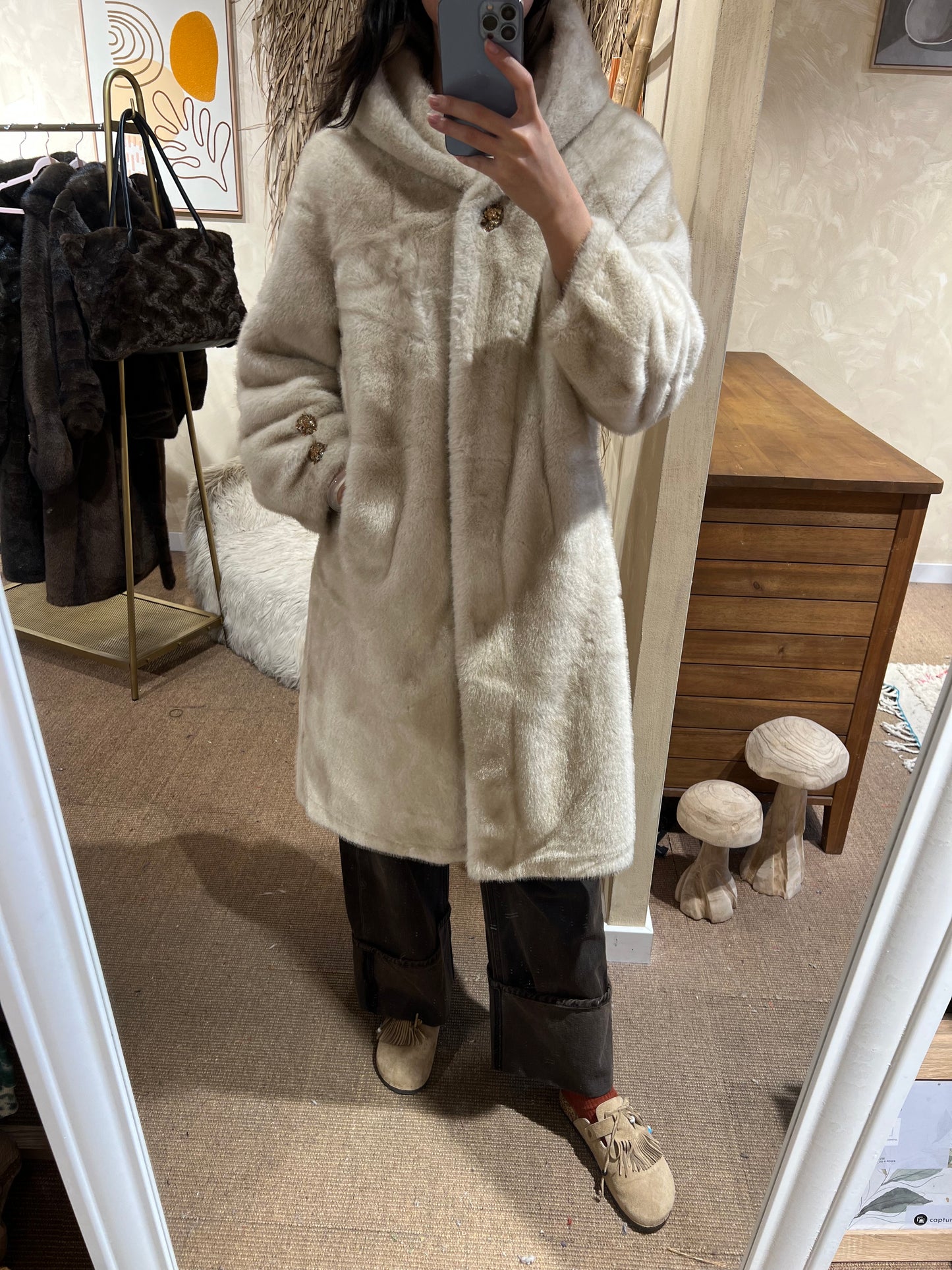 Veste longue en fausse fourrure "Grace"