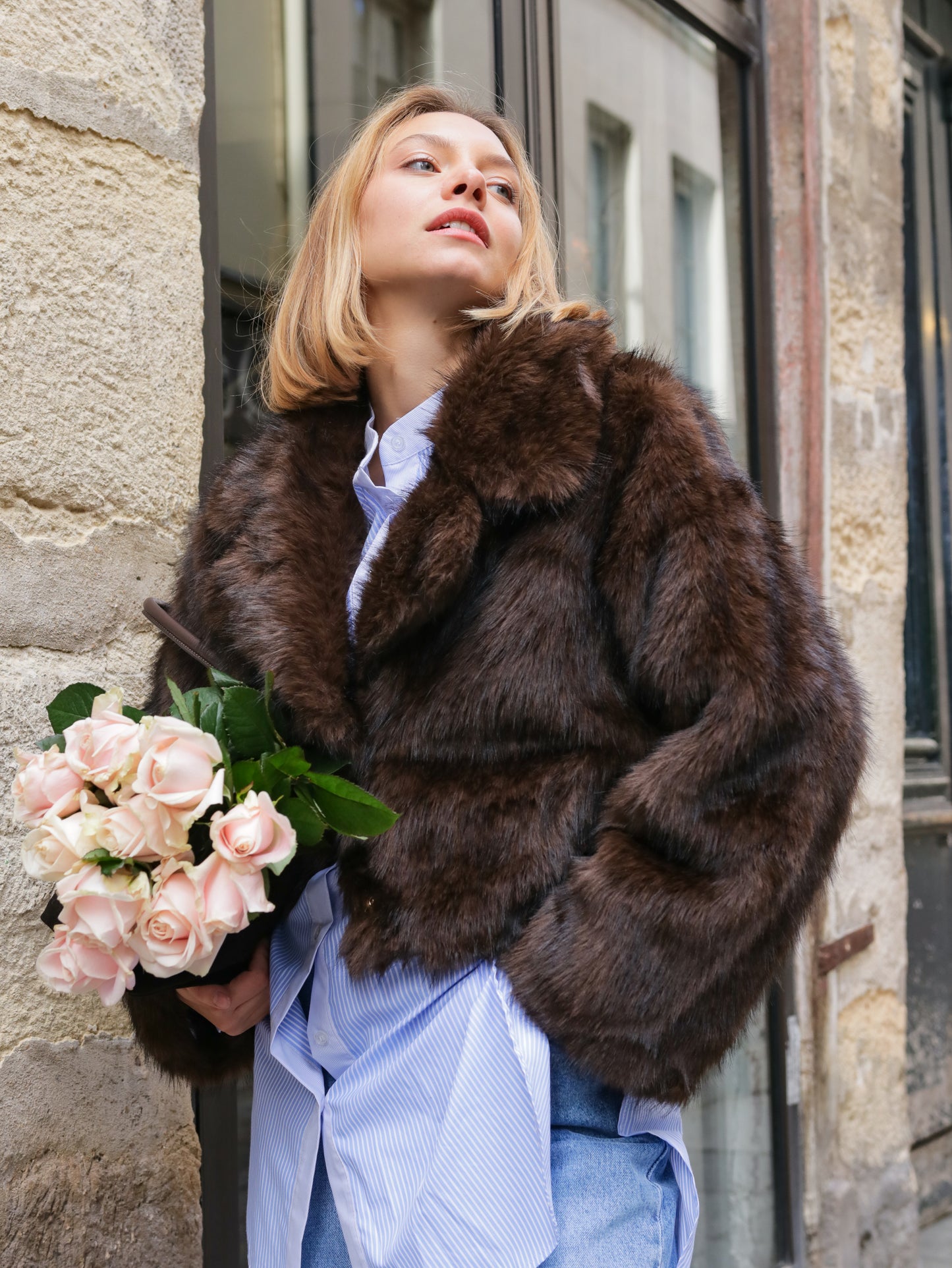 Veste Fausse Fourrure Douce