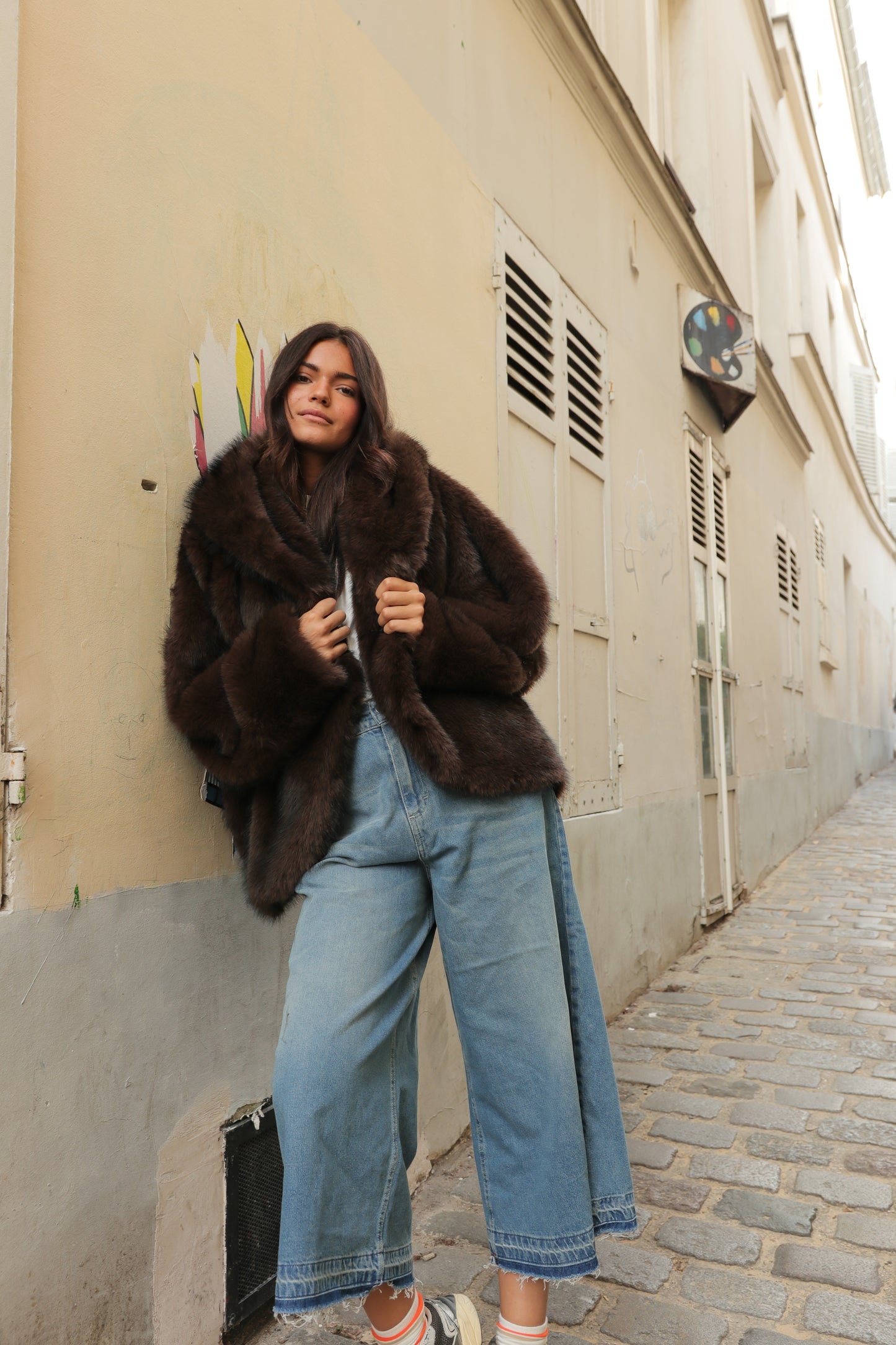 Manteau oversize en fausse fourrure Aurora