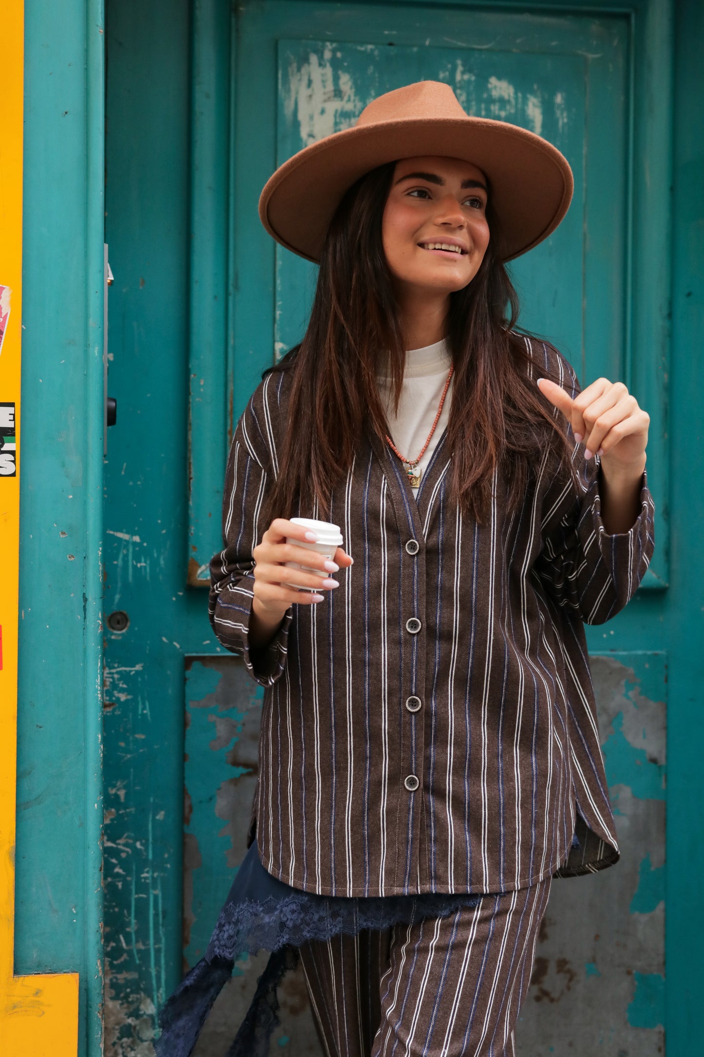 Chemise Rayures Café