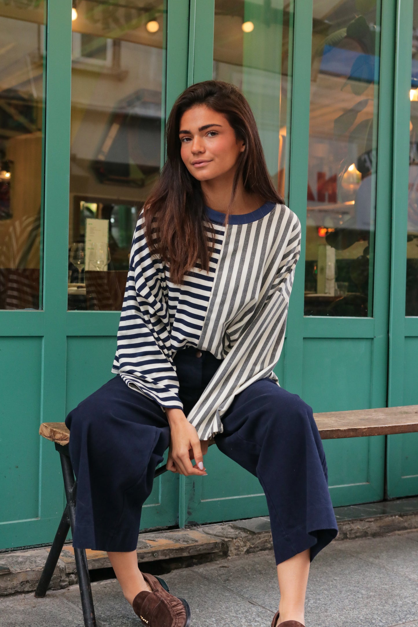 Top Rayures Duo Marine