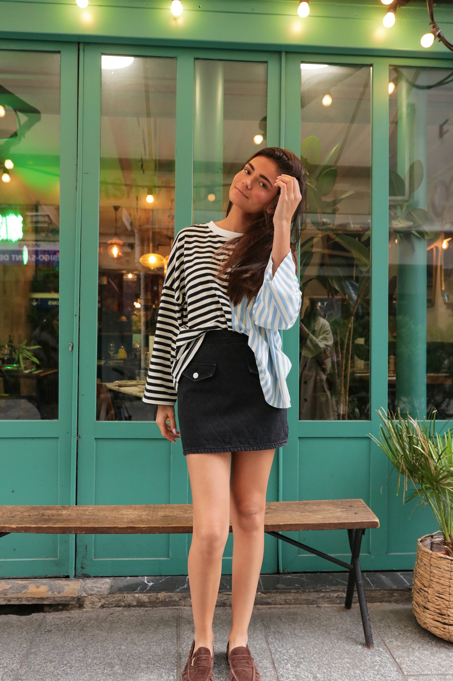 Top Rayures Bleu/Noir