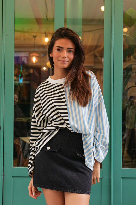 Top Rayures Bleu/Noir