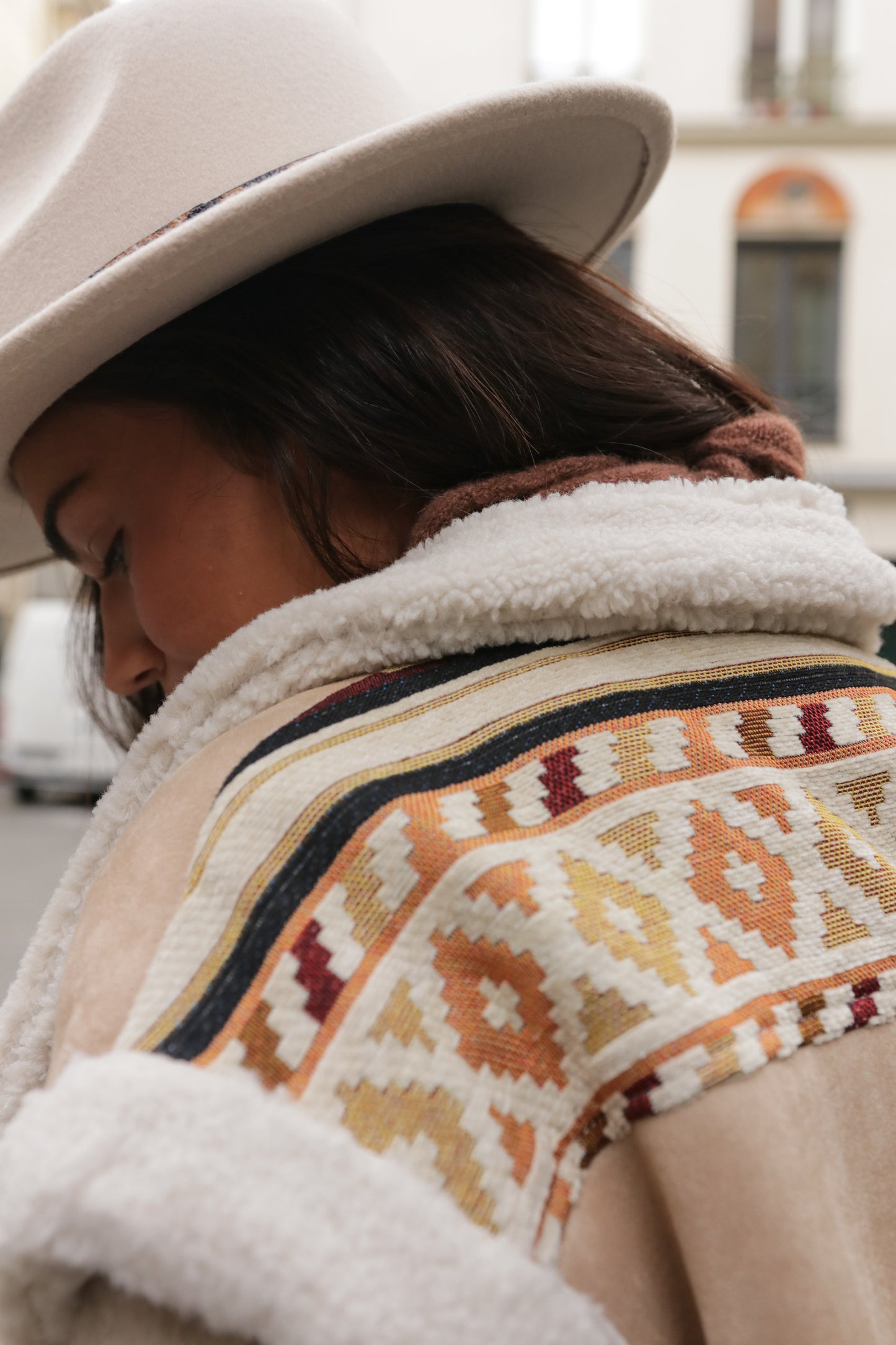 Gilet Fausse Peau Lainée