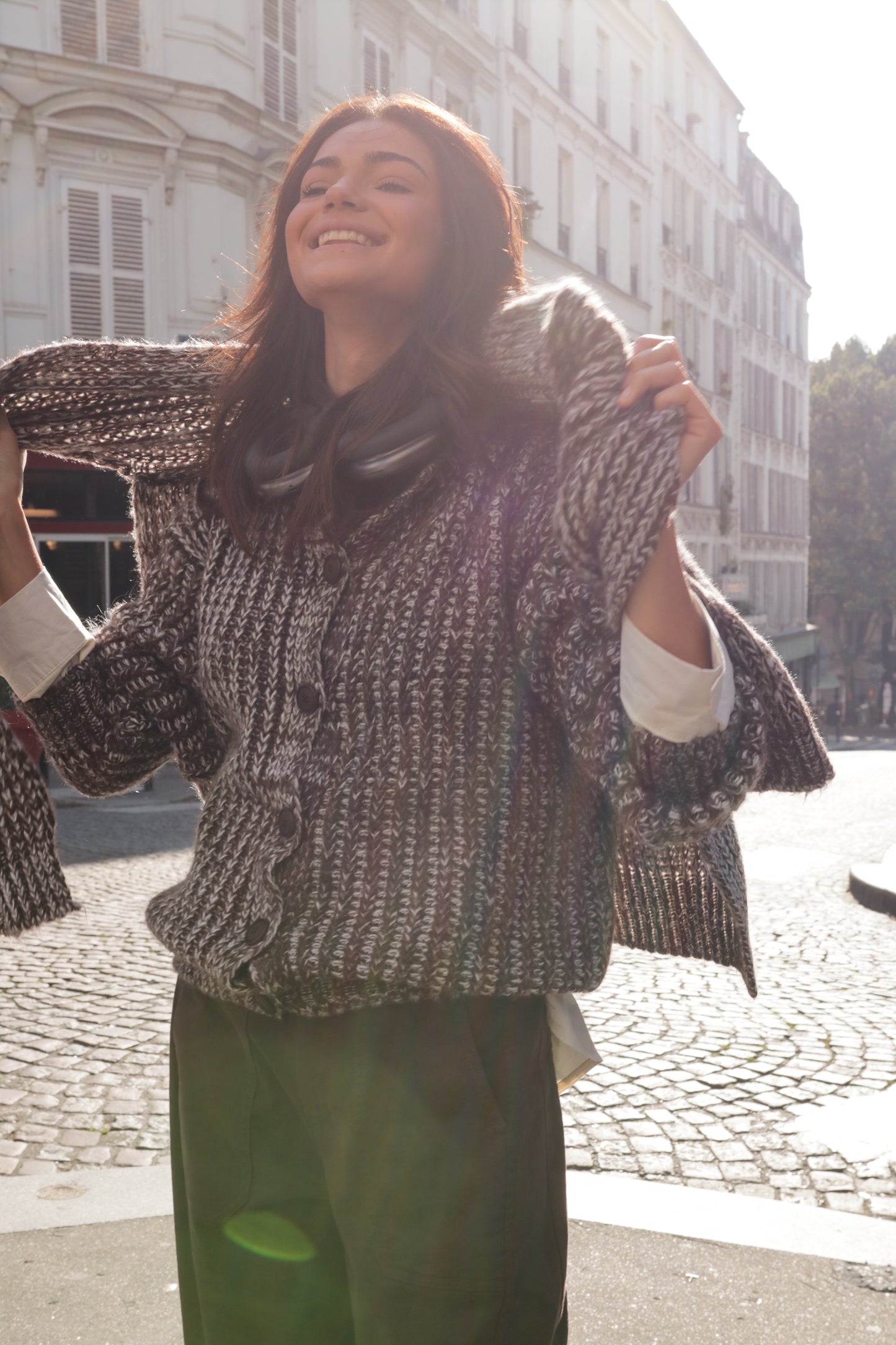 Châle en laine Moka