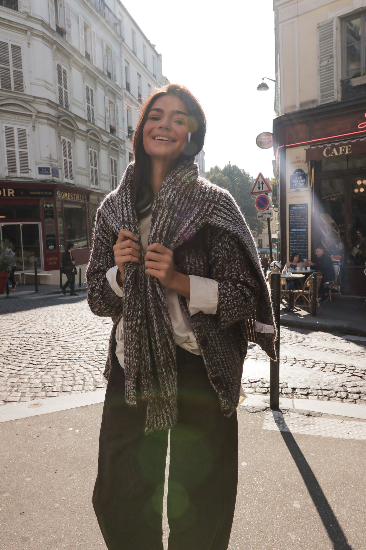 Châle en laine Moka