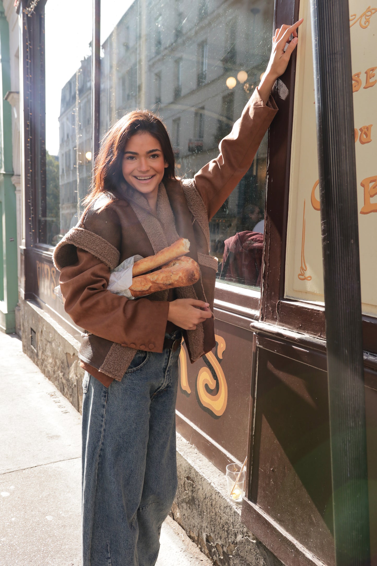 Veste en suédine Latte