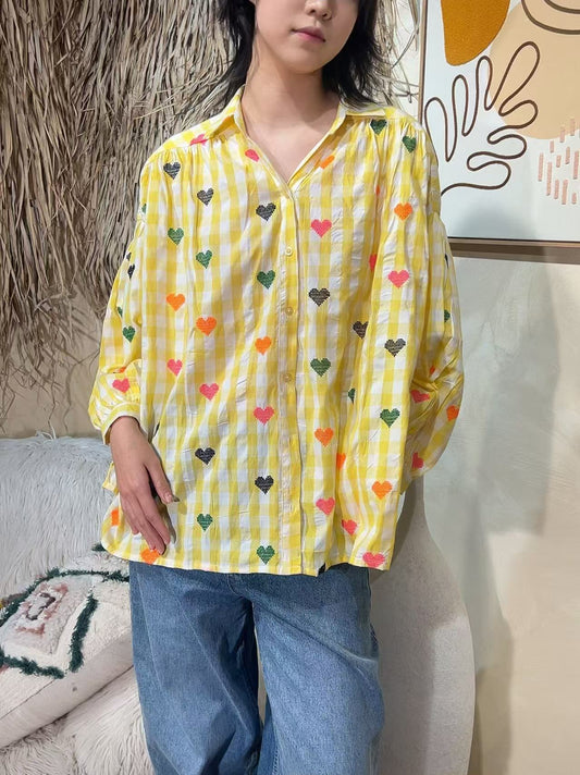 Chemise Coeur Jaune